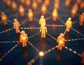 Connected figures symbolize strong network. Interconnected people represent teamwork, collaboration. Visual representation of Royalty Free Stock Photo