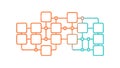 Connected Flowchart Blocks Icon - Process, Data System Diagram, vector design Generative AI Royalty Free Stock Photo