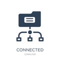 connected folder data icon in trendy design style. connected folder data icon isolated on white background. connected folder data