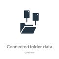 Connected folder data icon vector. Trendy flat connected folder data icon from computer collection isolated on white background. Royalty Free Stock Photo