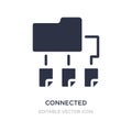 connected folder data icon on white background. Simple element illustration from Computer concept