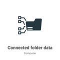 Connected folder data vector icon on white background. Flat vector connected folder data icon symbol sign from modern computer Royalty Free Stock Photo