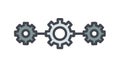 Connected Gears Icon: Teamwork Process Flat Design, vector design Generative AI Royalty Free Stock Photo