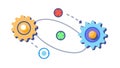 Connected Gears System Icon, Teamwork and Collaboration, vector design Generative AI Royalty Free Stock Photo