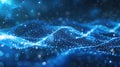 Connected Generative AI: Blue Abstract Network Grid with Particle Background