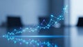 Connected growth graph on blurred boardroom executive forecast Royalty Free Stock Photo