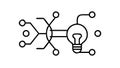 Connected Ideas Network Icon: Innovation and Collaboration, vector design Generative AI Royalty Free Stock Photo