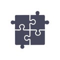 Connected Jigsaw Puzzle - Simple Graphic Symbol of Completeness and Unity Royalty Free Stock Photo