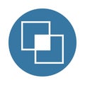 connected layers icon in Badge style