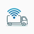 Connected Logistics and Fleet Tracking Icon Royalty Free Stock Photo