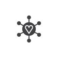 Connected loving heart icon vector