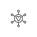 Connected loving heart line icon Royalty Free Stock Photo