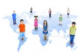 Connected Multi-Ethnic Children Standing on World Royalty Free Stock Photo