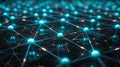 Connected Network Abstract Background, Blockchain Technology, Cyber Security, Digital Data Nodes, Neural Network, Artificial Royalty Free Stock Photo
