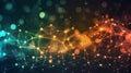 Connected Network Mesh Abstract Background, Polygonal Structure With Bokeh Royalty Free Stock Photo