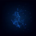 Connected polygons plexus vector background, digital data visualization. vector illustration