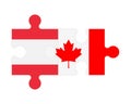 Puzzle of flags of Austria and Canada, vector