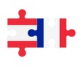 Puzzle of flags of Austria and France, vector