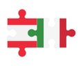 Puzzle of flags of Austria and Italy, vector