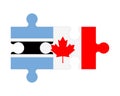 Puzzle of flags of Botswana and Canada, vector Royalty Free Stock Photo