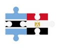 Puzzle of flags of Botswana and Egypt, vector Royalty Free Stock Photo
