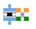 Puzzle of flags of Botswana and India, vector Royalty Free Stock Photo