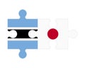 Puzzle of flags of Botswana and Japan, vector Royalty Free Stock Photo