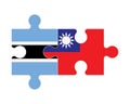 Puzzle of flags of Botswana and Taiwan, vector Royalty Free Stock Photo