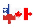 Puzzle of flags of Chile and Canada, vector
