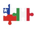 Puzzle of flags of Chile and Italy, vector