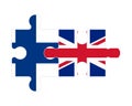 Puzzle of flags of Finland and United Kingdom, vector