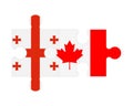 Puzzle of flags of Georgia and Canada, vector