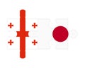 Puzzle of flags of Georgia and Japan, vector