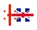 Puzzle of flags of Georgia and United Kingdom, vector