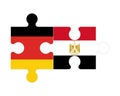 Puzzle of flags of Germany and Egypt, vector