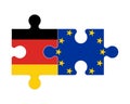 Puzzle of flags of Germany and European Union, vector