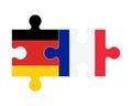 Puzzle of flags of Germany and France, vector