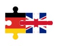 Puzzle of flags of Germany and United Kingdom, vector