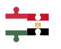 Puzzle of flags of Hungary and Egypt, vector