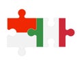 Puzzle of flags of Indonesia and Italy, vector
