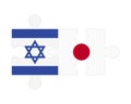 Puzzle of flags of Israel and Japan, vector Royalty Free Stock Photo