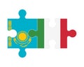 Puzzle of flags of Kazakhstan and Italy, vector