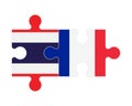 Puzzle of flags of Thailand and France , vector