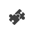 Connected puzzle pieces vector icon Royalty Free Stock Photo