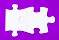 Connected puzzles on a violet background