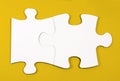 Connected puzzles on a yellow background