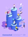 Connected Remote Working Team Isometric Composition Royalty Free Stock Photo