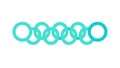 Connected Rings Pattern, Abstract Interlocking Border, vector design Generative AI Royalty Free Stock Photo