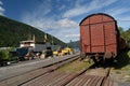 Mael vintage historical railway station . railway ferry service on Lake Tinn