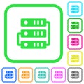 Connected servers vivid colored flat icons icons Royalty Free Stock Photo